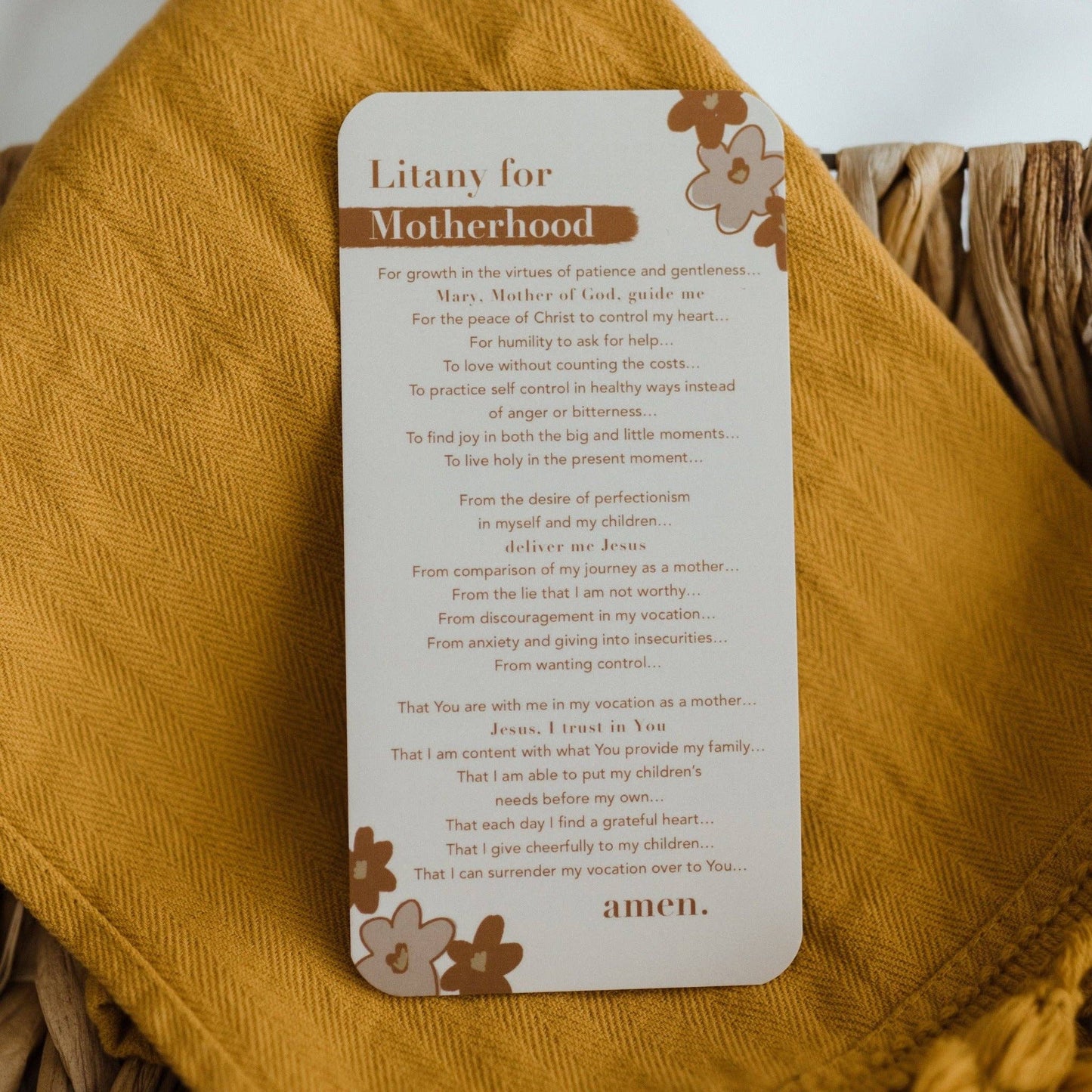 Litany for Motherhood | Prayer Card