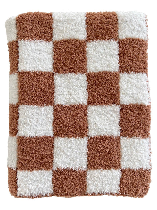 Phufy® Bliss Checkerboard Mini Blanket | Nutmeg