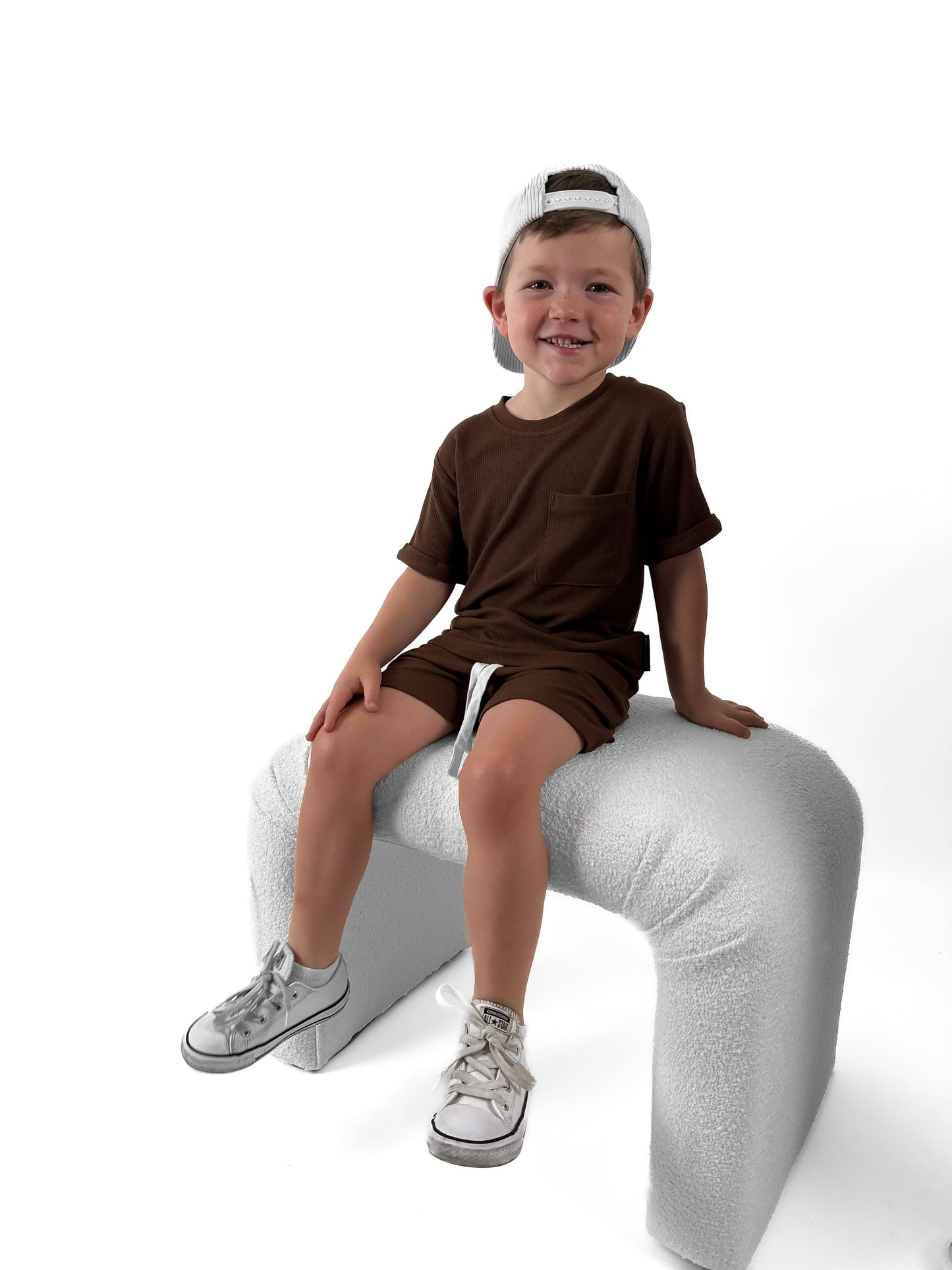 BAMBOO WAFFLE SHORTS - UMBER