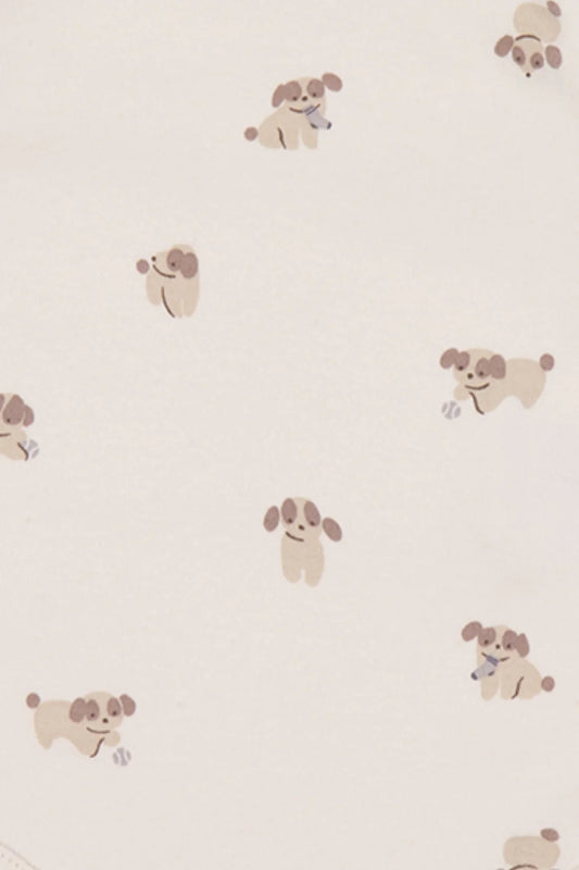 Organic Cotton Hudson Short Sleeve Bodysuit | Sasha Puppy in Tofu