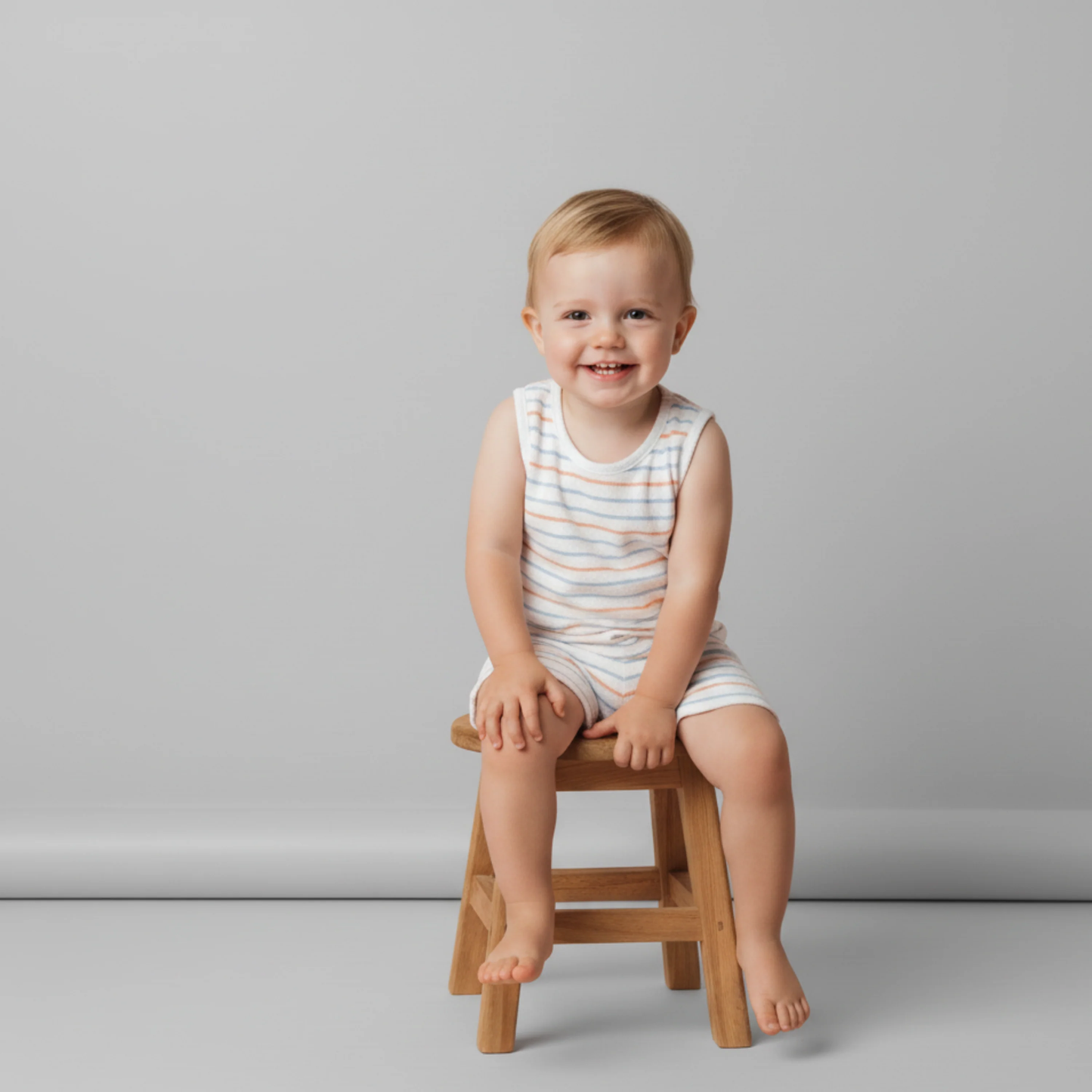 Organic Sleeveless Tee & Shorts Set | Cabana Stripes