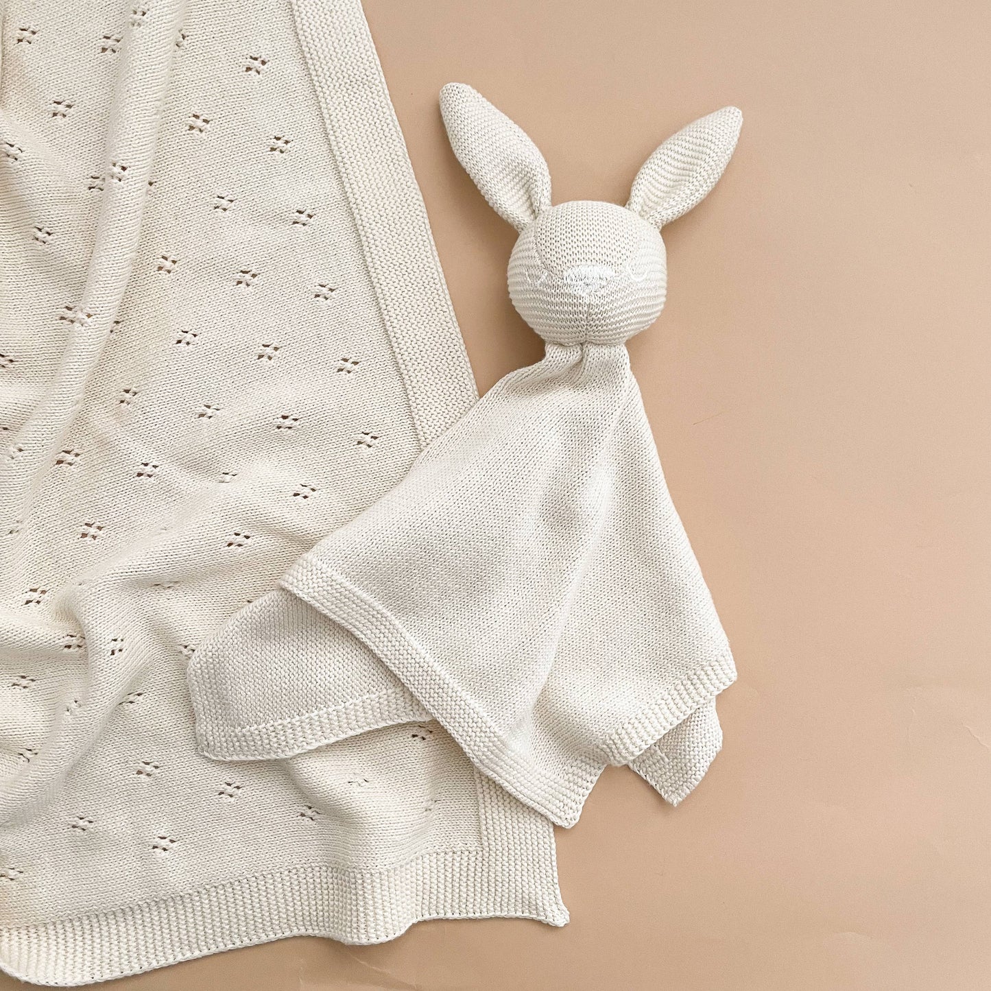 Organic Cotton Heirloom Pique Blanket | Cream