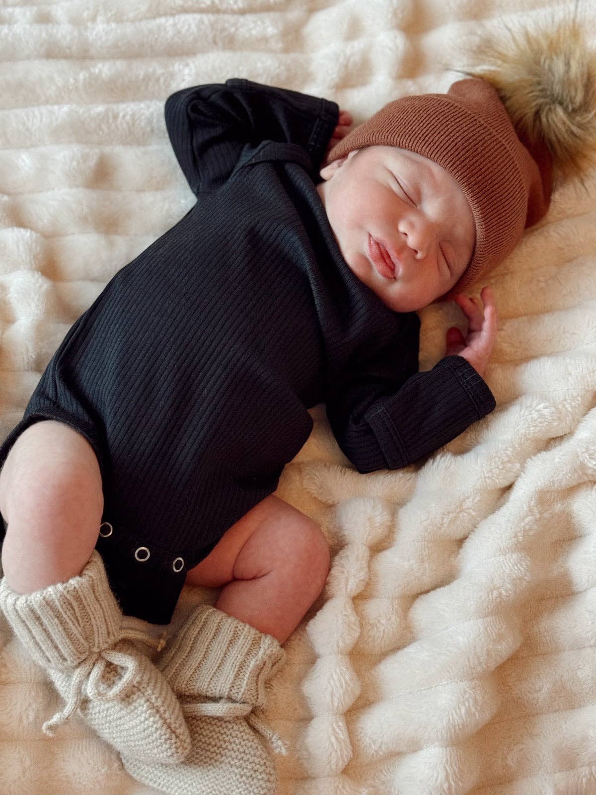 Baby's First Hat | Sandalwood Fur Pom