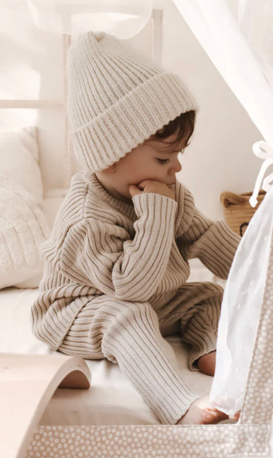 Chunky Rib Leggings | Beige