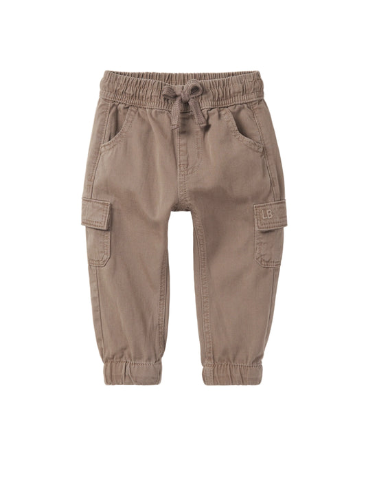 Cotton Twill Cargo Jogger | Mushroom