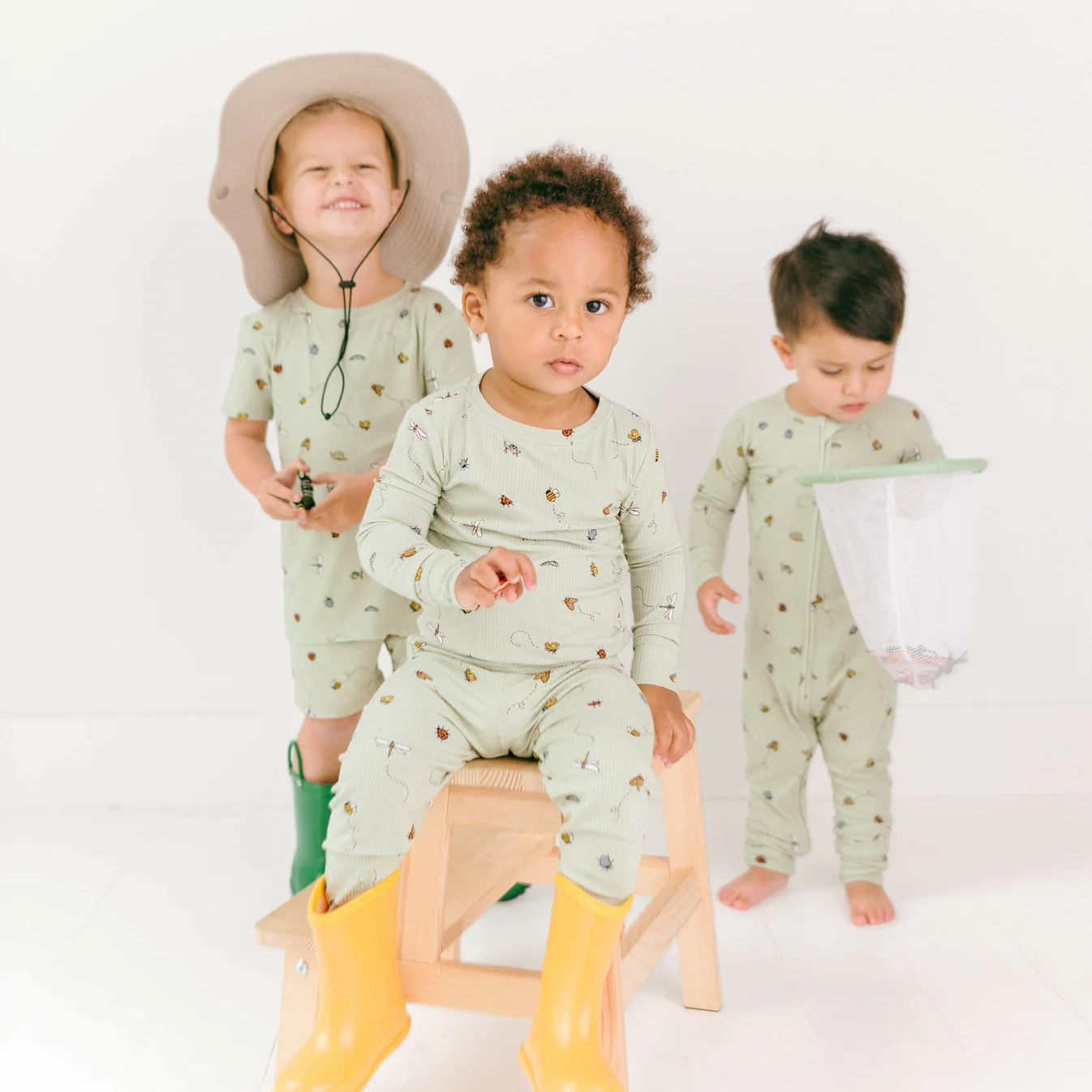 Bamboo Pajama Set | Bugs (Small Ribbed)