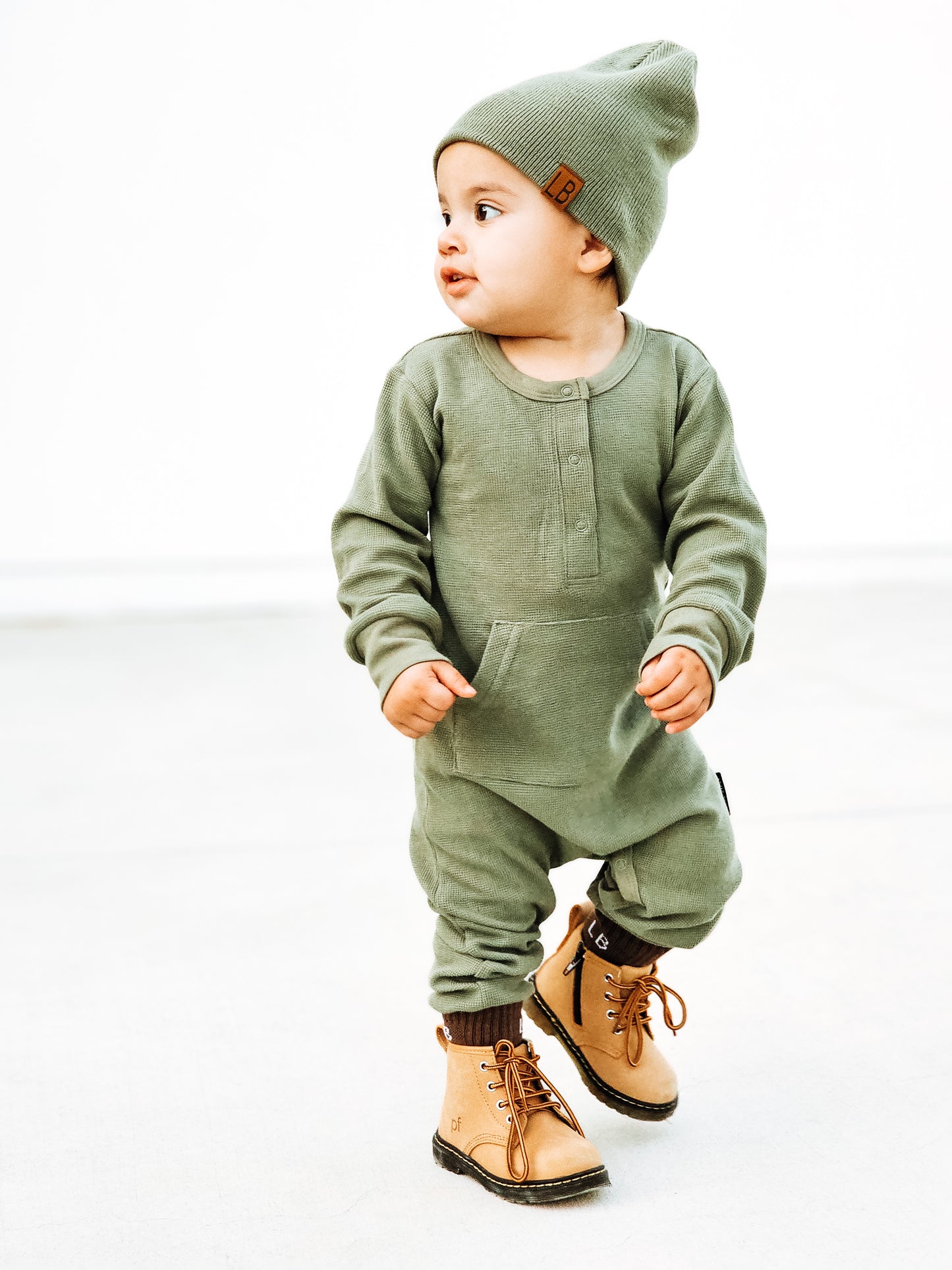 Waffle Romper | Matcha