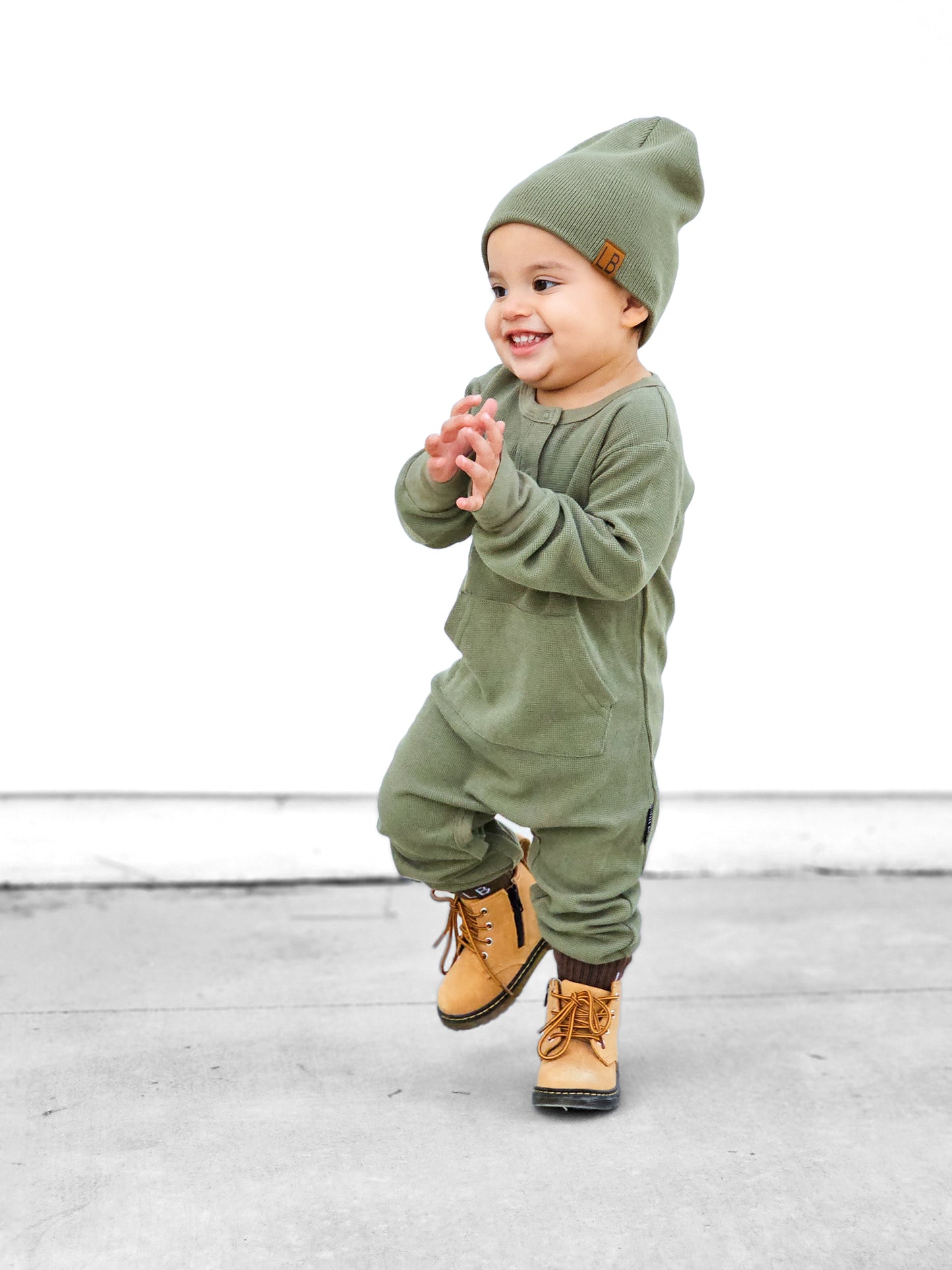 Waffle Romper | Matcha