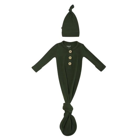 Ribbed Knotted Gown with Hat Set | Fir