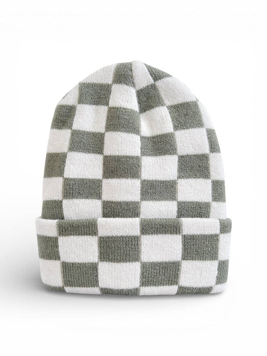 Baby's First Hat®, Fern/Warm White Checkerboard