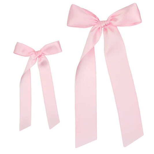 Baby Pink Satin Bow | Sash Clip