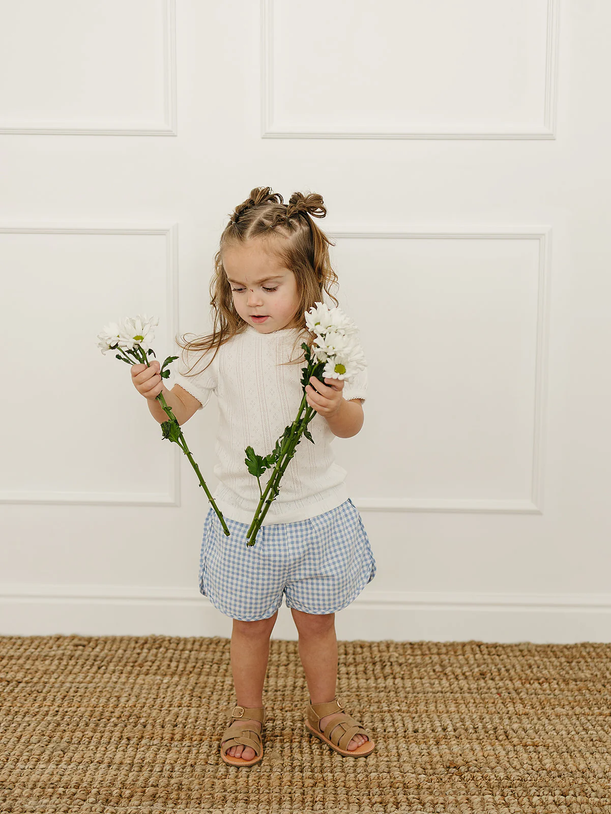 White Pointelle Tee