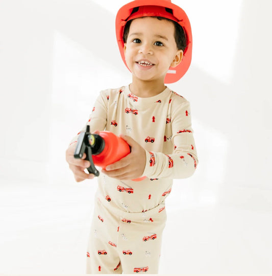 Bamboo Pajama Set | Firetrucks