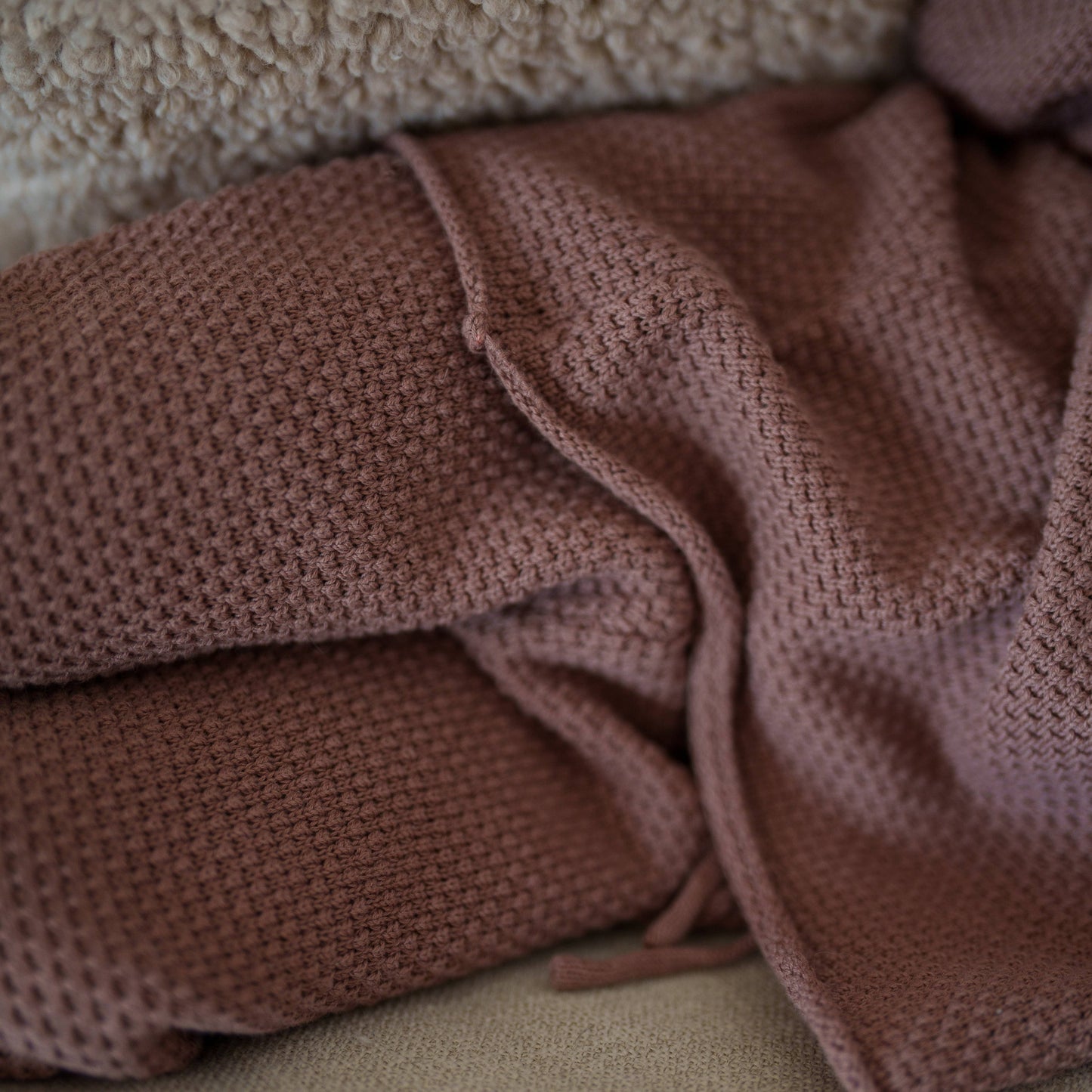 Organic Knit Wideleg Textured Pant | Brownie
