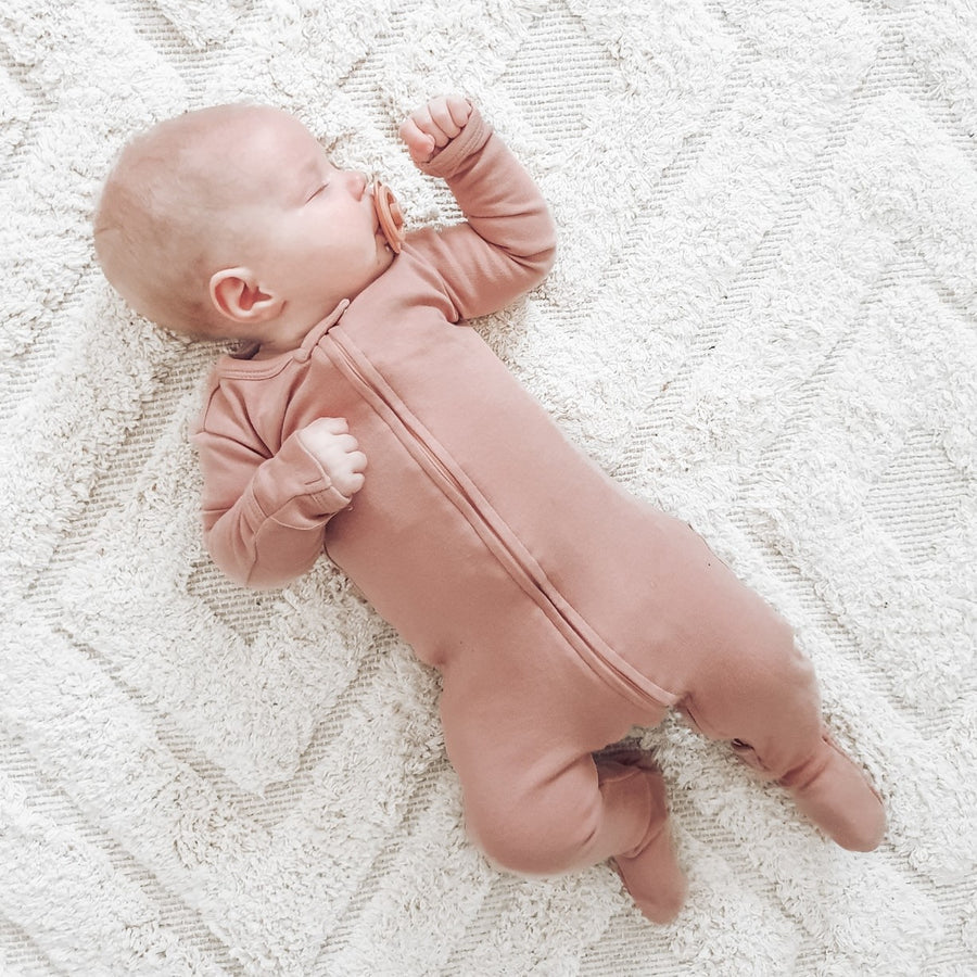 Mauve Footed Sleeper | 2-Way Zipper