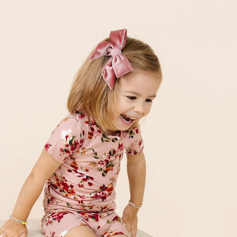 Velvet Bow Hair Clip 3-Pack | Rose