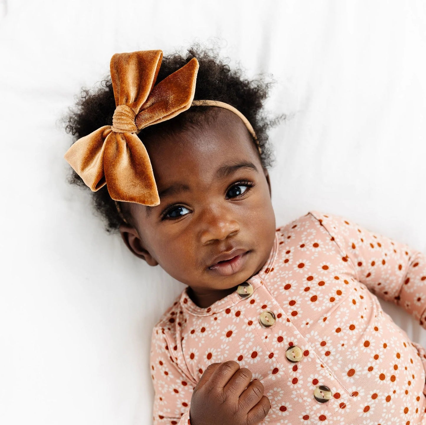 Rust Velvet Bow | Nylon Headband