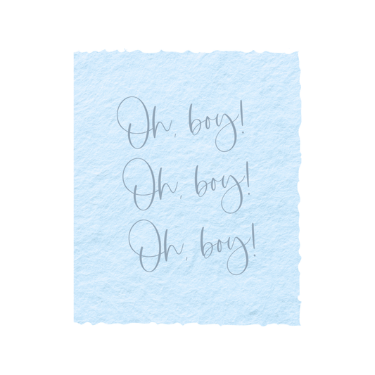 Oh boy! Baby Shower Greeting Card + Decor