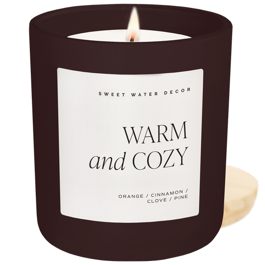Warm and Cozy Soy Candle, Brown Matte Jar | 15 oz