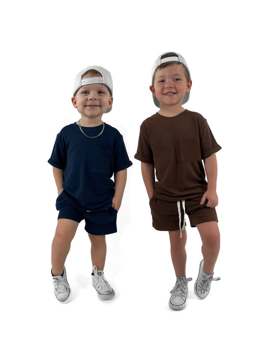 BAMBOO WAFFLE SHORTS - DUSK