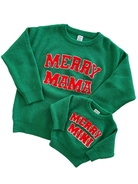 Merry Mama Women's Knit Sweater | Green