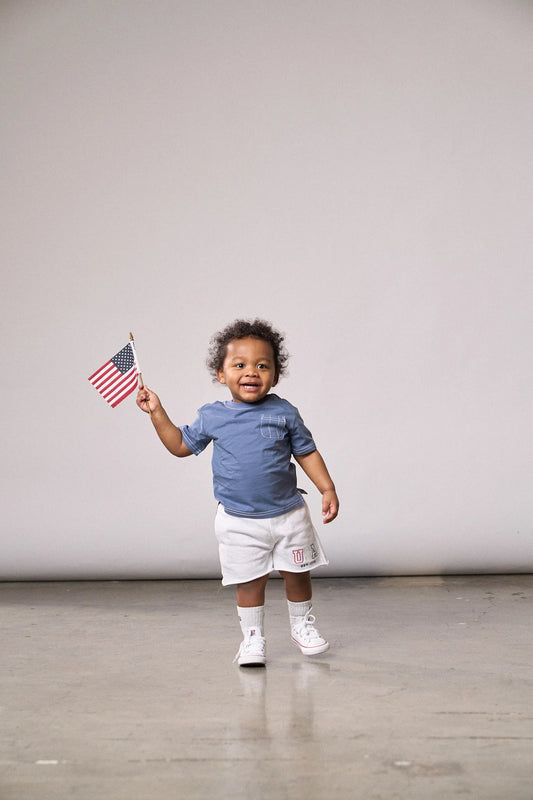 Contrast Thread Tee | Blue