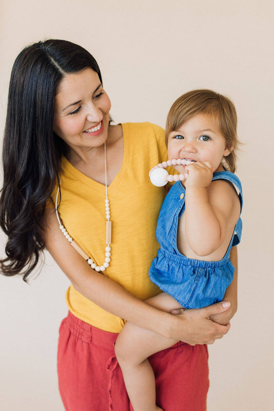 Teether Toy Rattle - Blush