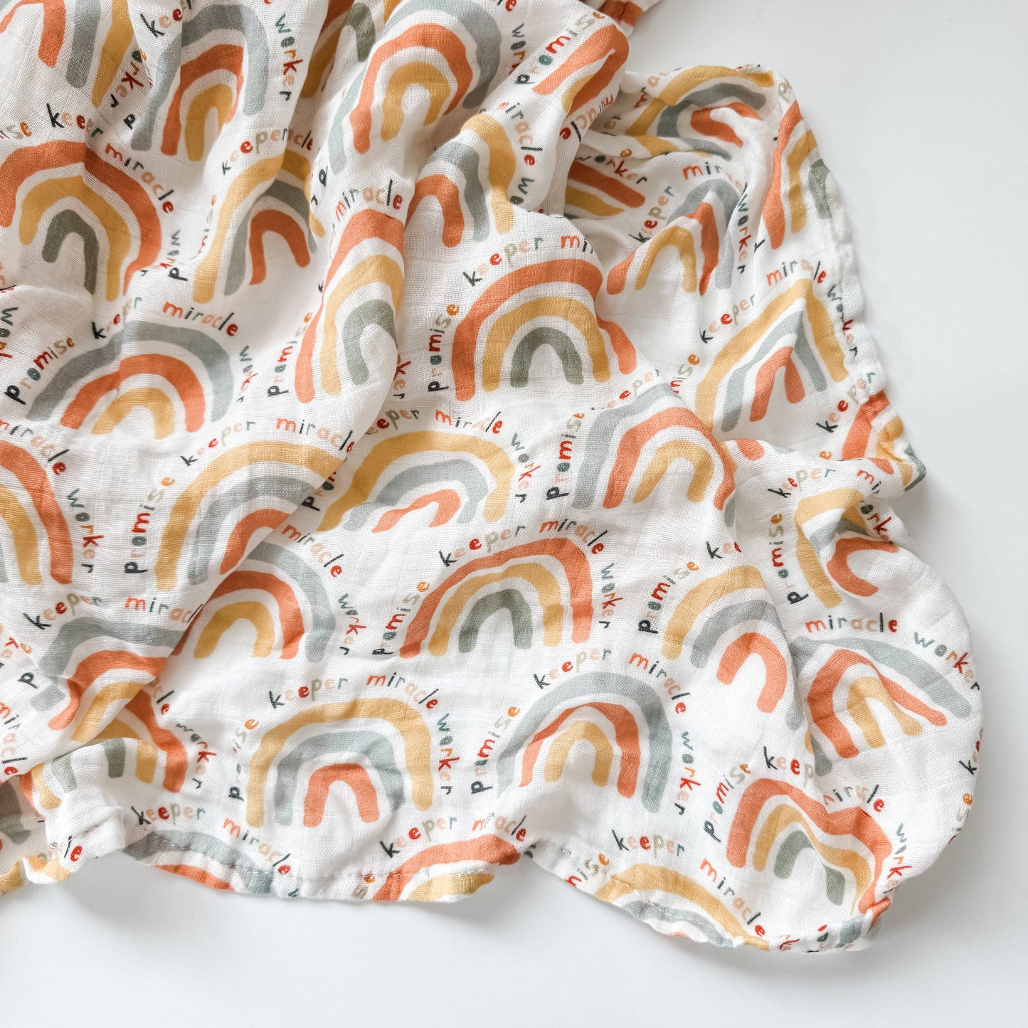 Muslin Baby Swaddle Blanket | Promise Keeper Rainbows