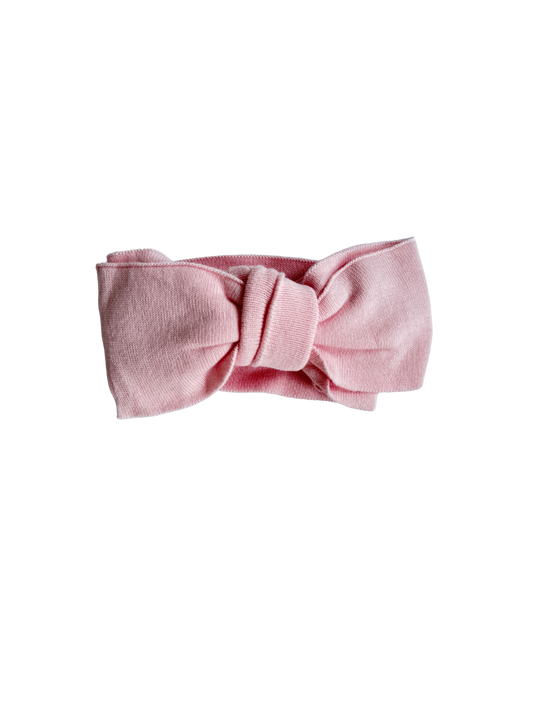 Classic Bow Headband :Powder Pink / 0-12m