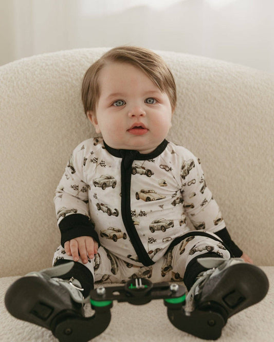 Bamboo Fold-Over Zip Sleeper | Race Car