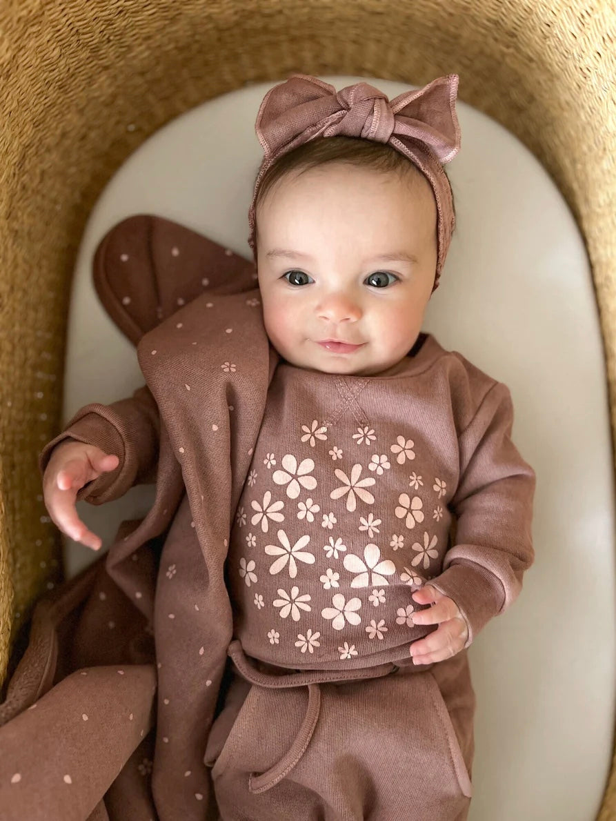 Organic Cozy Smocked Headband | Rosewood