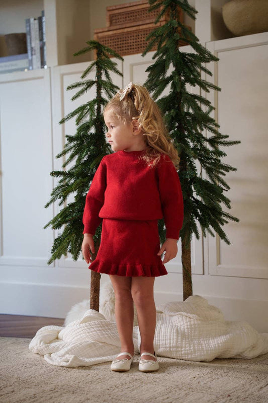 Knit Sweater & Ruffle Skirt Set | Ruby