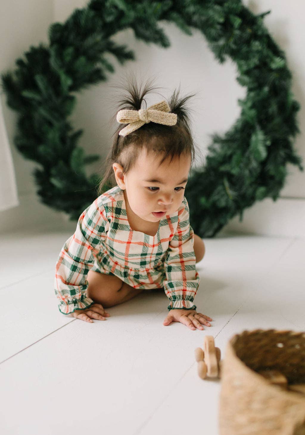 Thalia Poplin Romper in Classic Plaid