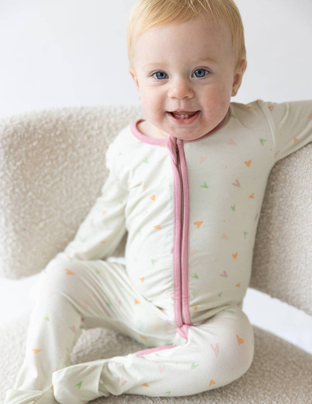 Heart Bamboo Convertible Footed Sleeper
