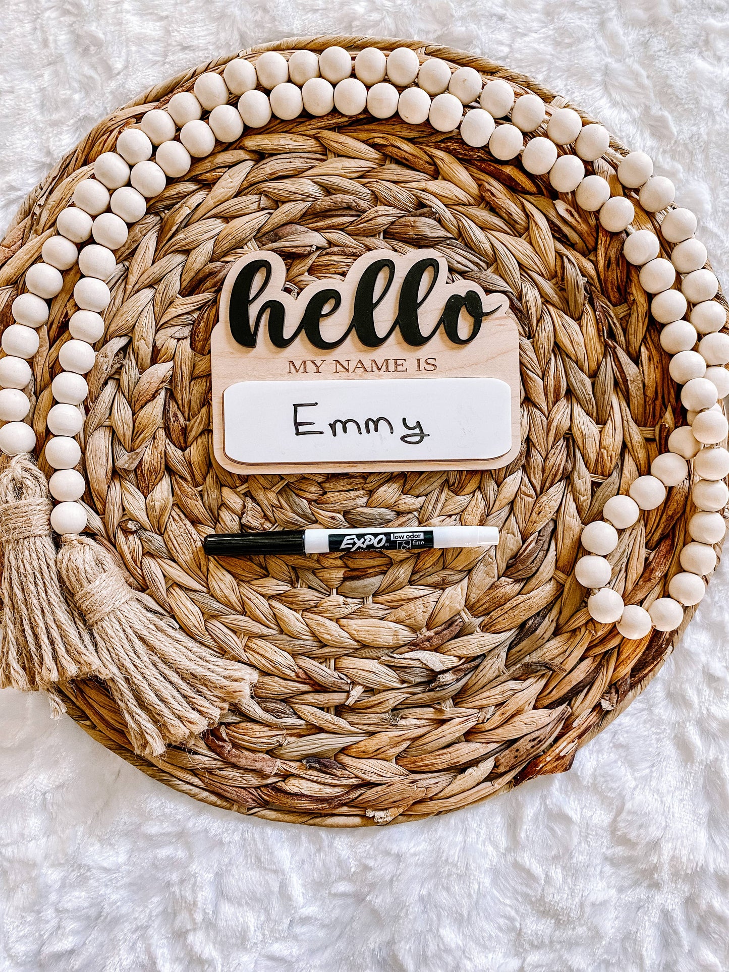 Hello My Name Is | Dry Erase Birth Announcement Sign