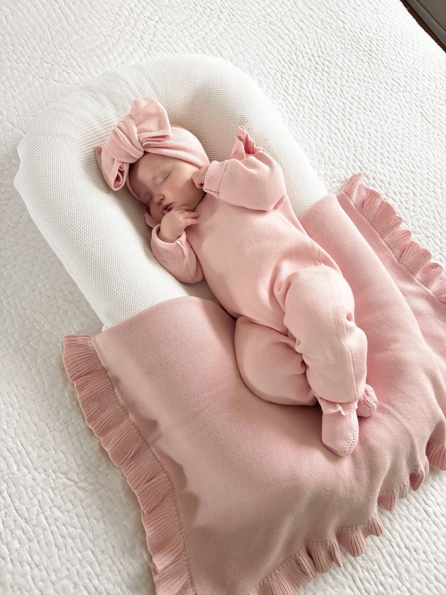 Classic Bow Headband :Powder Pink / 0-12m