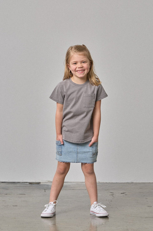 Cargo Denim Skirt | Light Wash