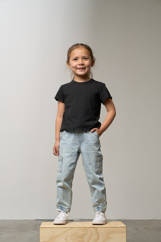 Cargo Denim Jogger | Light Wash