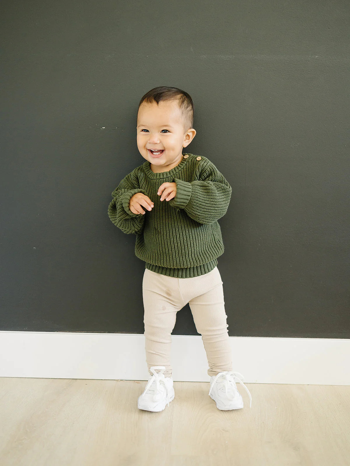 Organic Cotton Ribbed Legging | Oatmeal