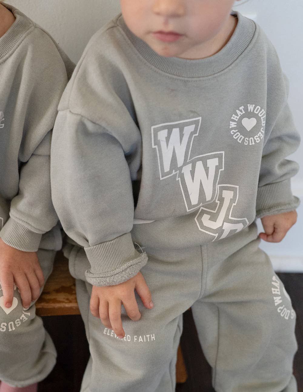 WWJD Varsity Kids Crewneck