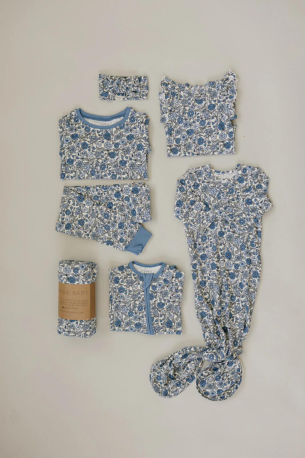 Bamboo Zip Sleeper w Fold-Over Feet | Bluebell Pointelle