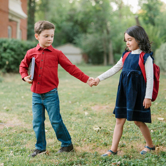 Organic Flannel Dress Shirt | Dark Red