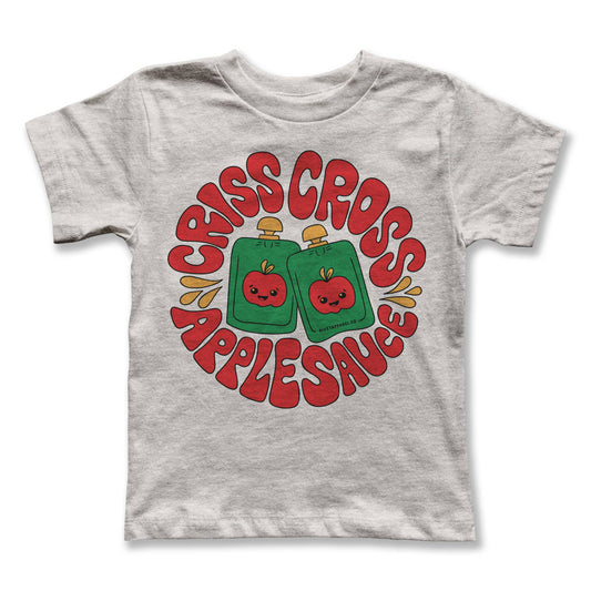 Criss Cross Applesauce Kids Tee: Heather Dust