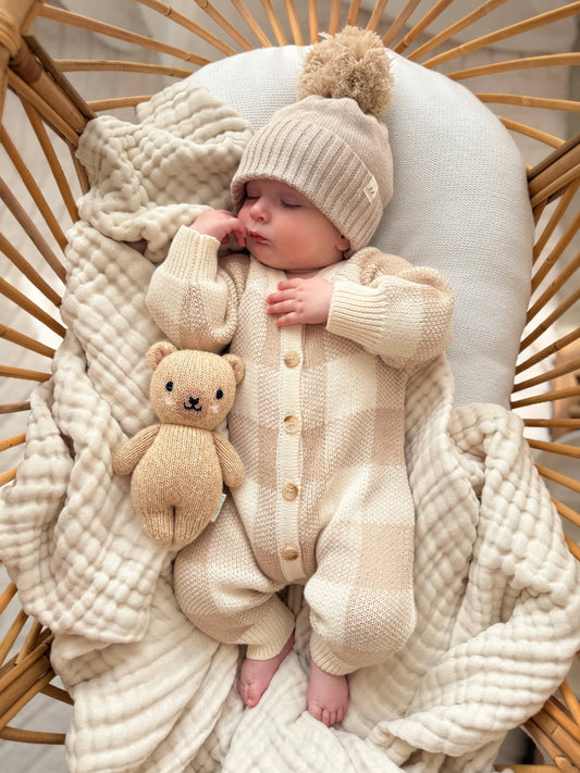 Gingham Knit Jumpsuit