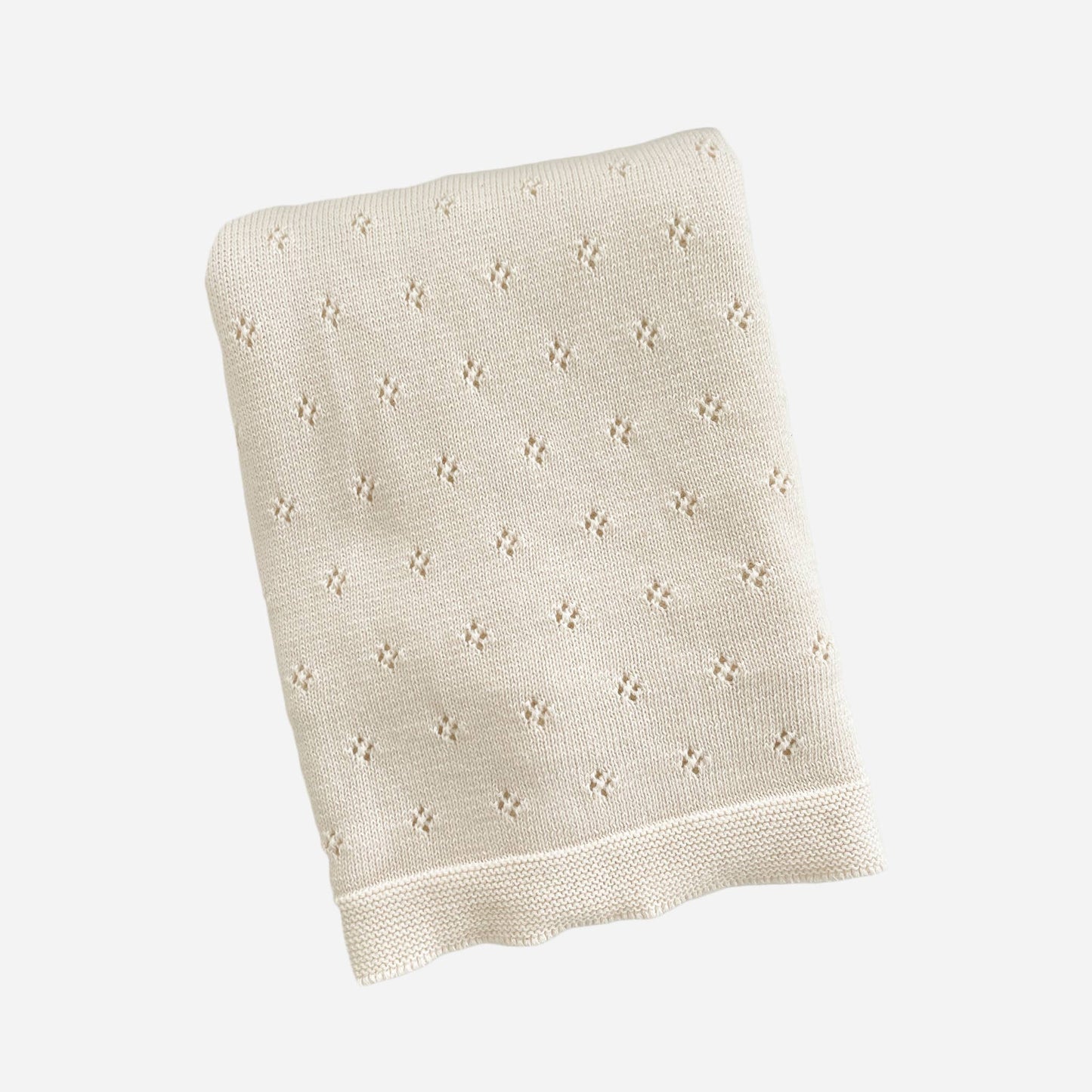 Organic Cotton Heirloom Pique Blanket | Cream