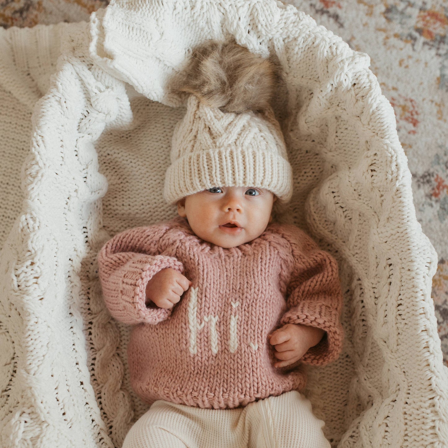 hi. Crew Neck Sweater | Rosy Pink
