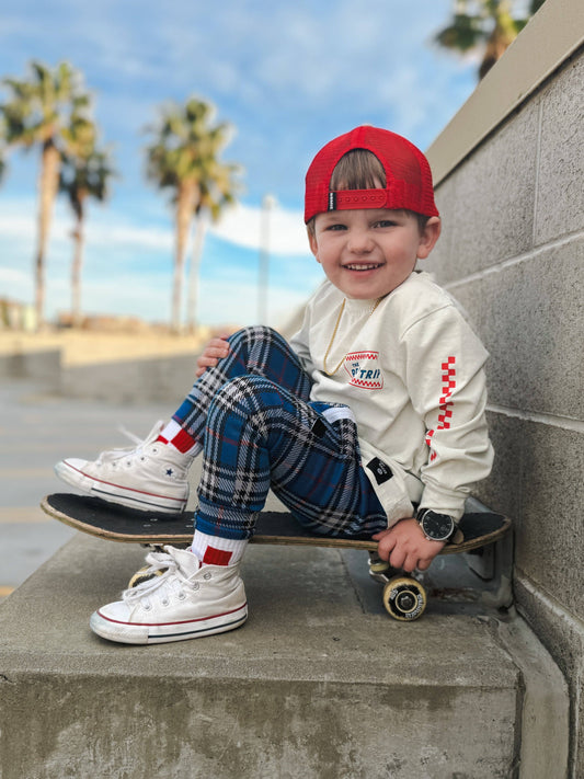Red + White Checker Sock