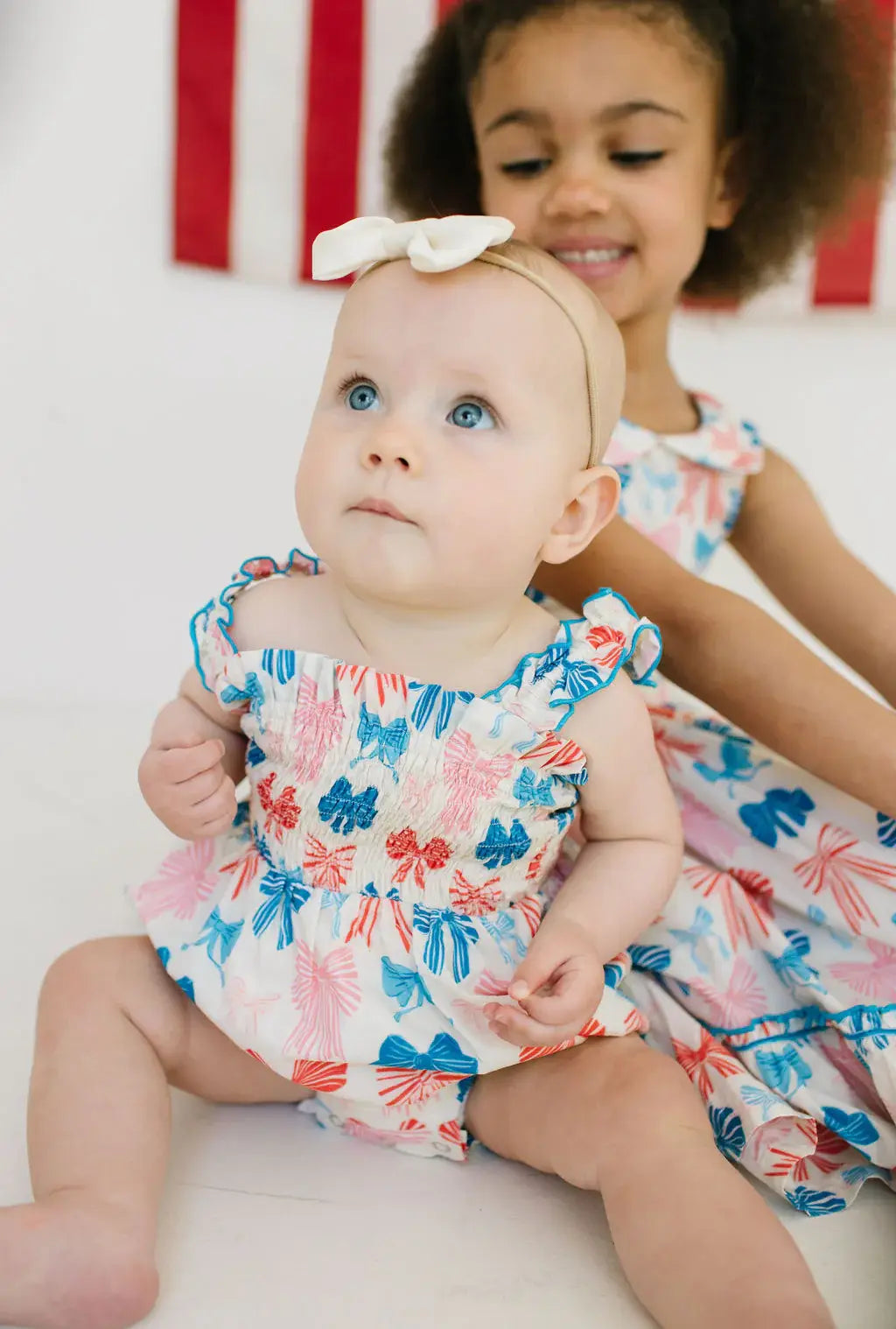 Maylen Poplin Bubble in Patriotic Bows