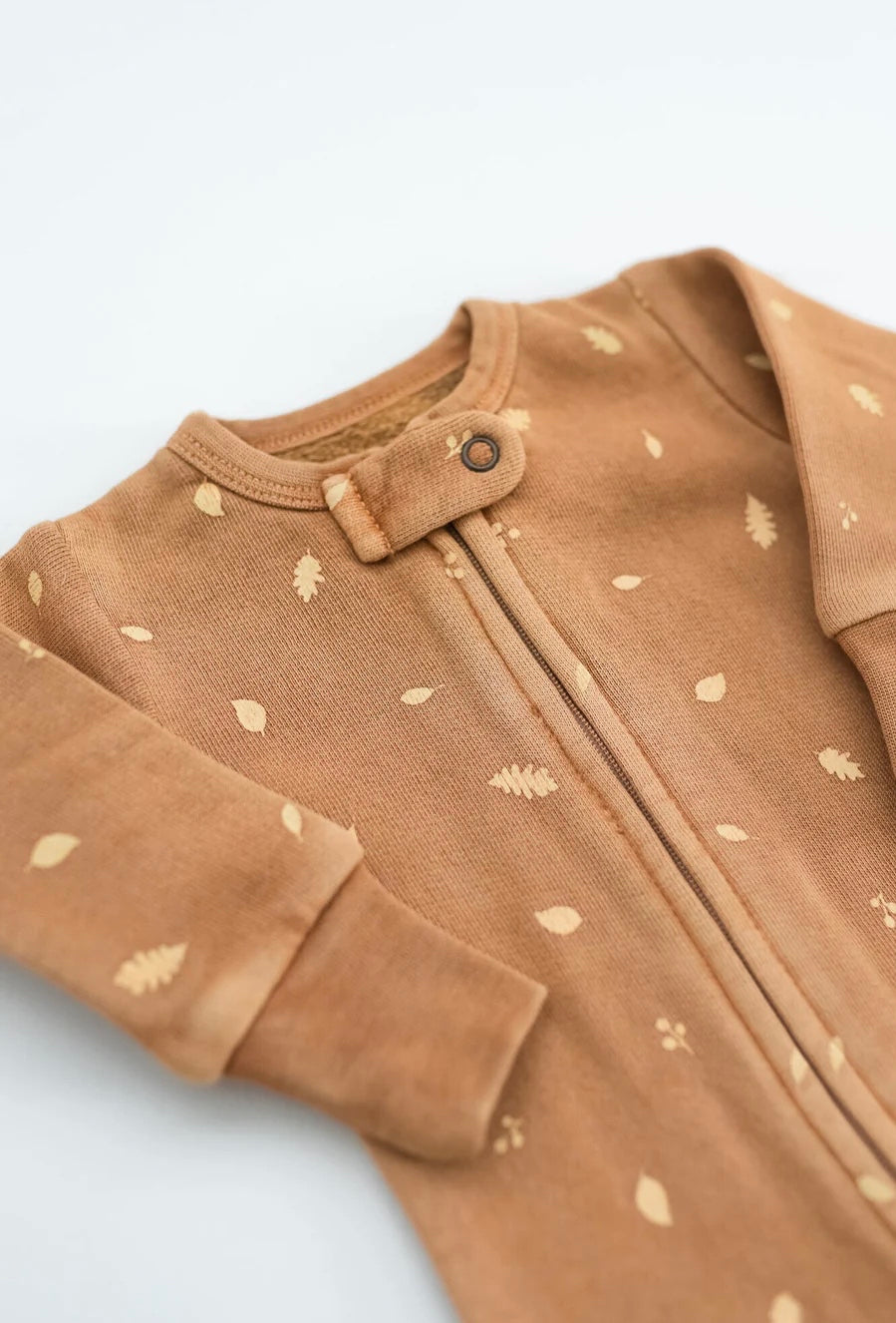 Organic Cozy 2-Way Zipper Footie | Toffee Leaf