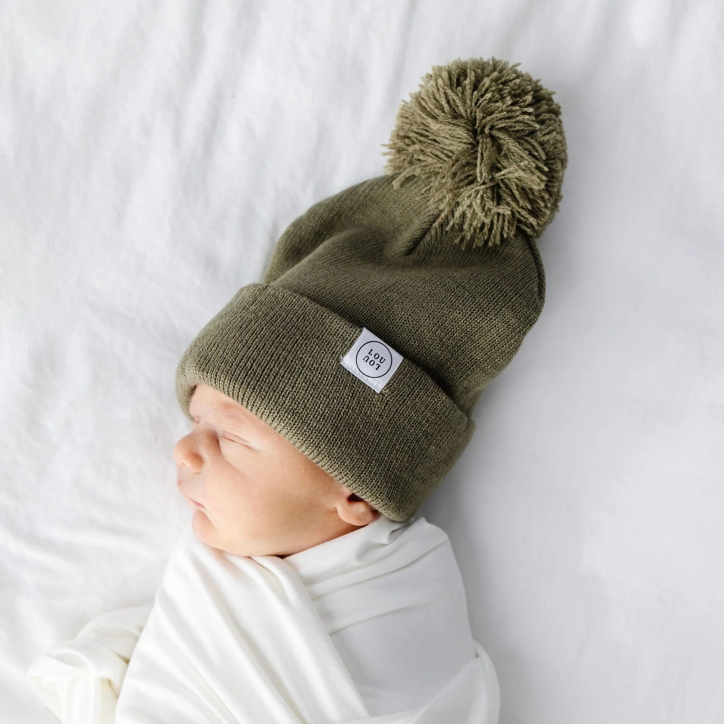 Moss Green Beanie with Pom